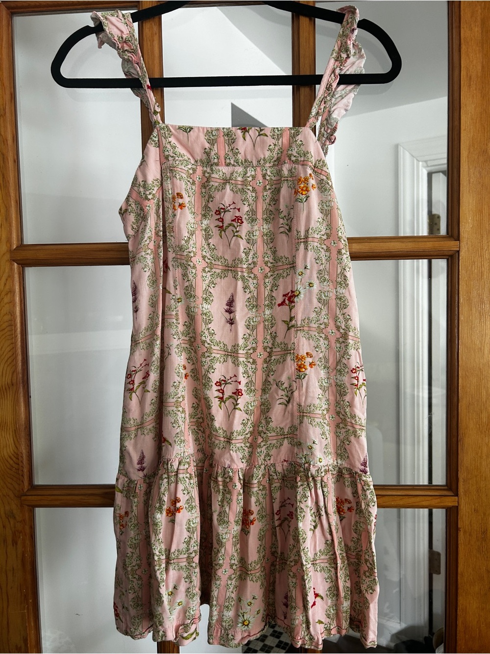 Target x Aguabendita - Floral Pink Ruffle-Hem Mini Dress